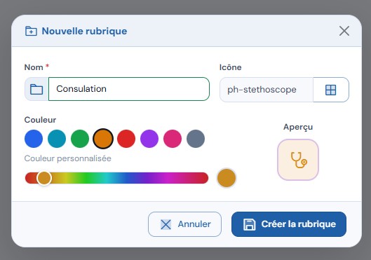 Créer une rubrique