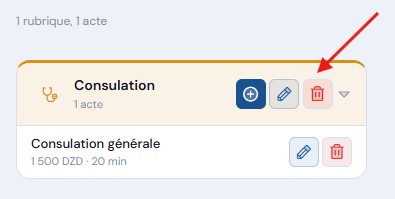 Modifier ou supprimer une rubrique
